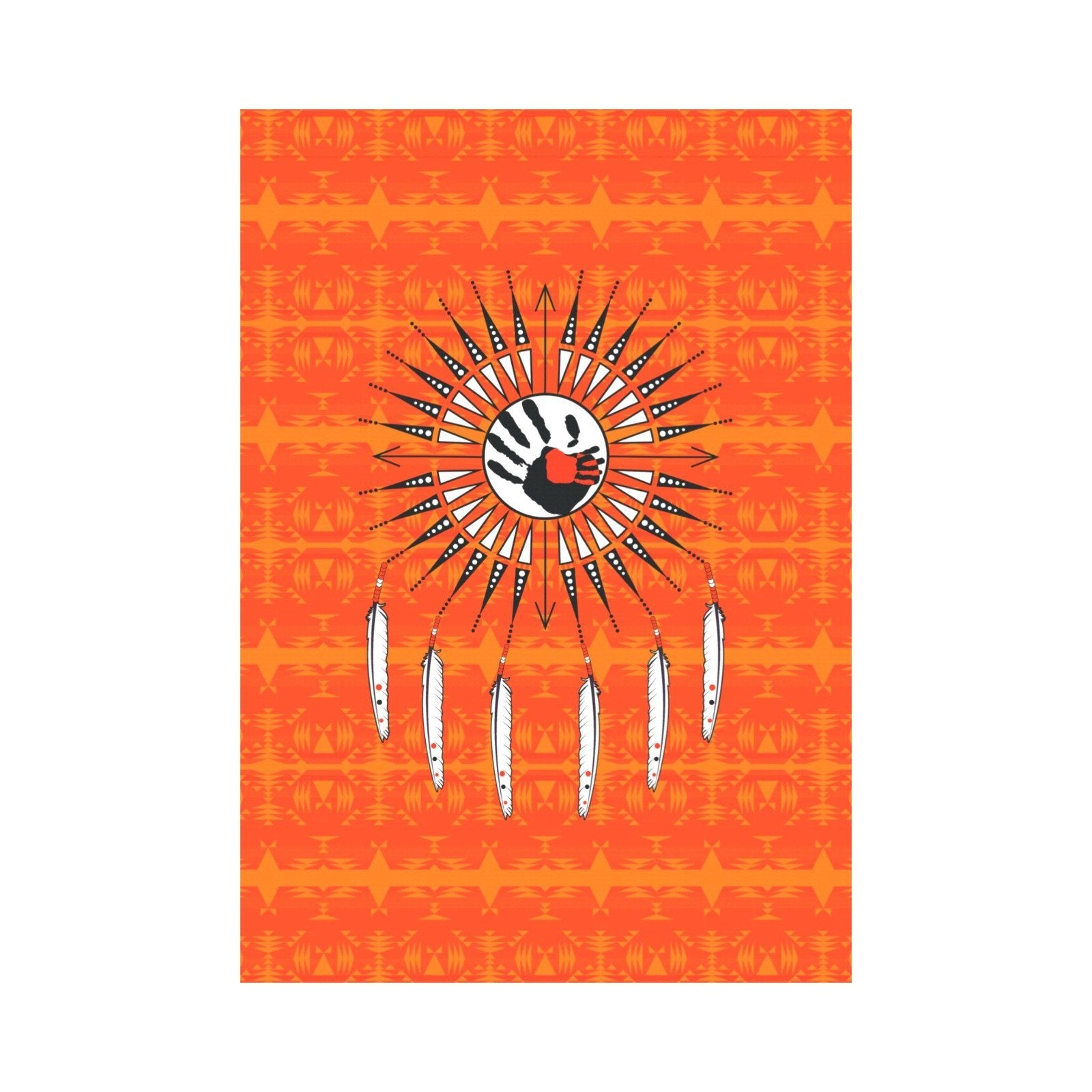 Between the Mountains Orange - Feather Directions Garden Flag 28''x40'' (Two Sides Printing) Garden Flag 28‘’x40‘’ (Two Sides) e-joyer 