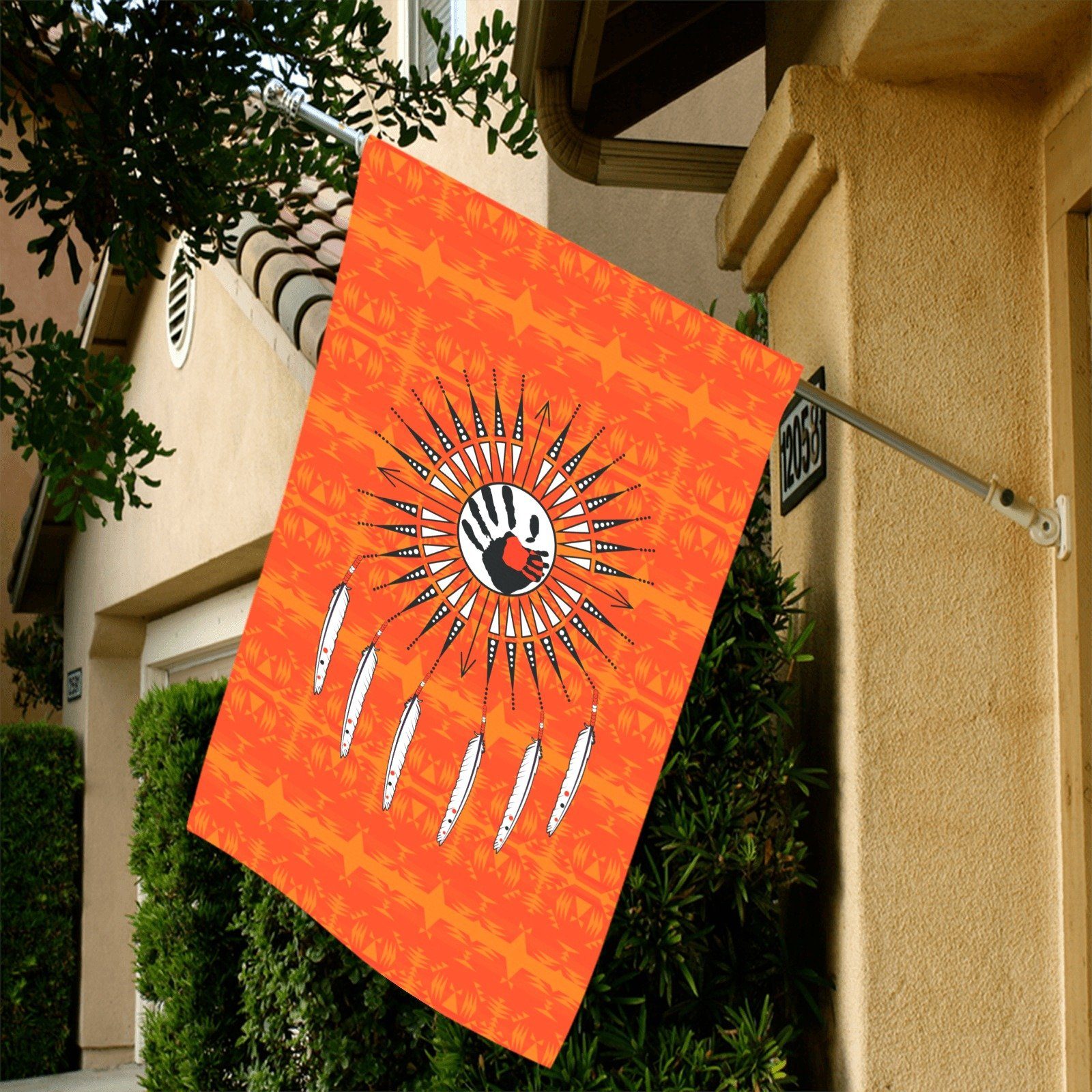 Between the Mountains Orange - Feather Directions Garden Flag 36''x60'' (Two Sides Printing) Garden Flag 36‘’x60‘’ (Two Sides) e-joyer