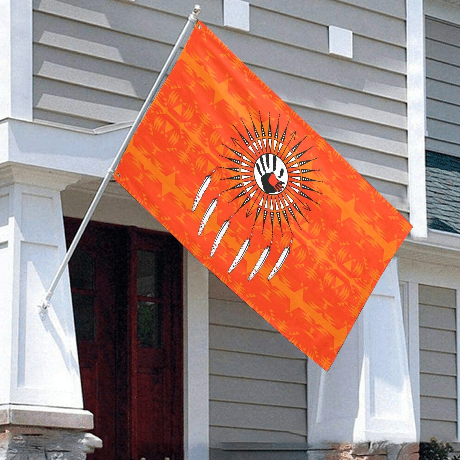 Between the Mountains Orange Feather Directions Garden Flag 70"x47" Garden Flag 70"x47" e-joyer 