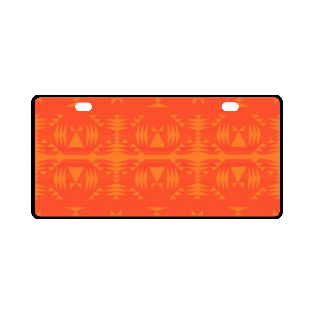 Between the Mountains Orange License Plate License Plate e-joyer