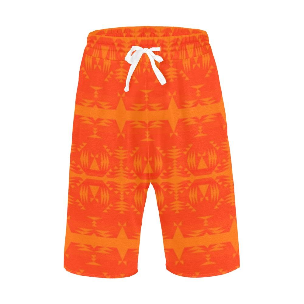 Between the Mountains Orange Men's All Over Print Casual Shorts (Model L23) Men's Casual Shorts (L23) e-joyer