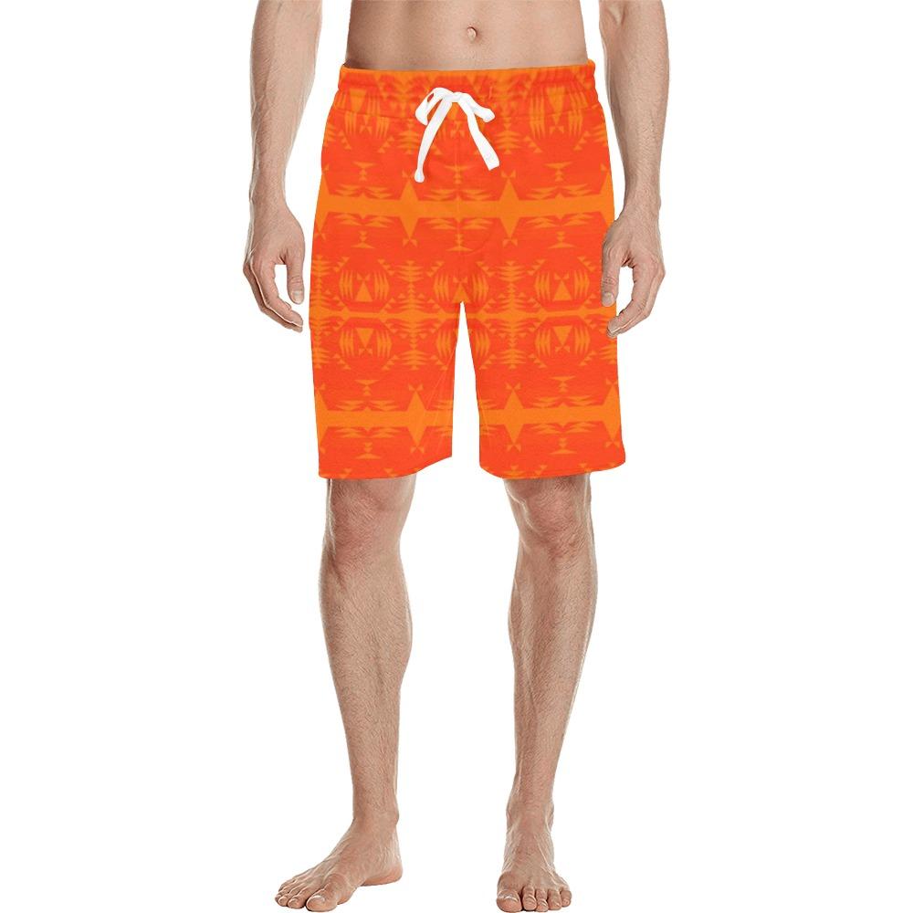 Between the Mountains Orange Men's All Over Print Casual Shorts (Model L23) Men's Casual Shorts (L23) e-joyer
