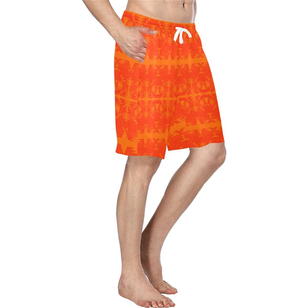 Between the Mountains Orange Men's All Over Print Casual Shorts (Model L23) Men's Casual Shorts (L23) e-joyer