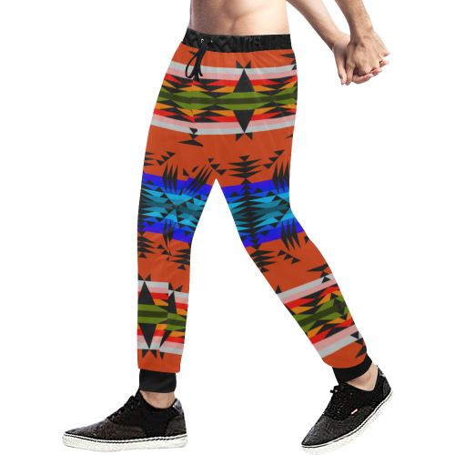 Between the Mountains Orange Men's All Over Print Sweatpants (Model L11) Men's All Over Print Sweatpants (L11) e-joyer