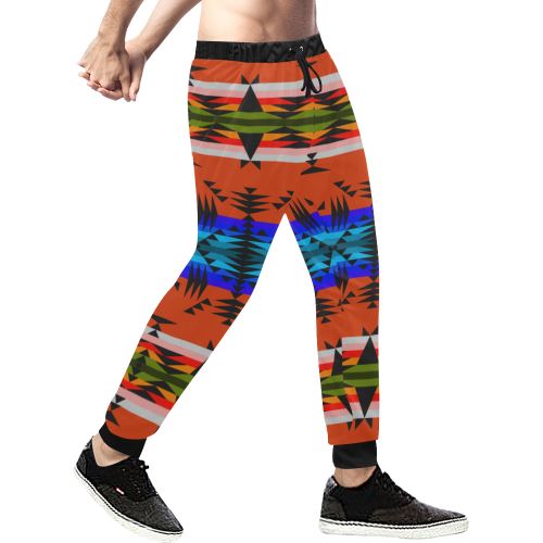 Between the Mountains Orange Men's All Over Print Sweatpants (Model L11) Men's All Over Print Sweatpants (L11) e-joyer