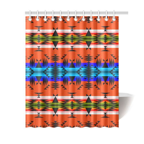 Between the Mountains Orange Shower Curtain 60"x72" Shower Curtain 60"x72" e-joyer