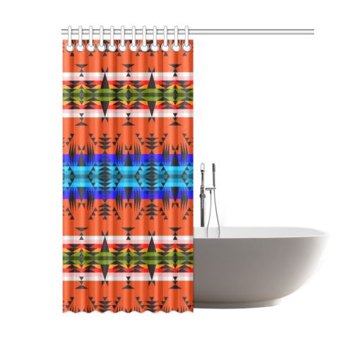 Between the Mountains Orange Shower Curtain 60"x72" Shower Curtain 60"x72" e-joyer