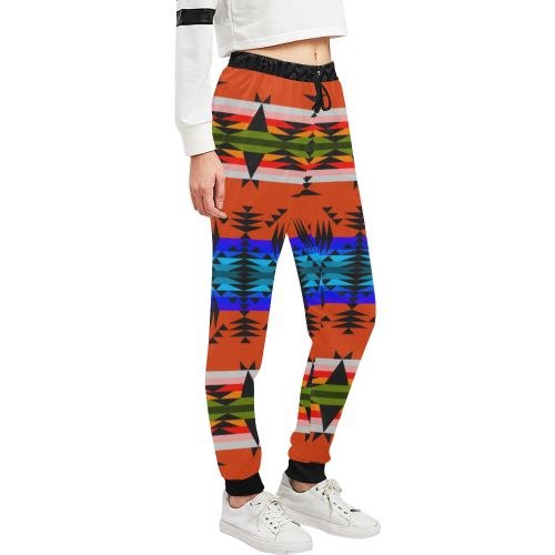 Between the Mountains Orange Women's All Over Print Sweatpants (Model L11) Women's All Over Print Sweatpants (L11) e-joyer