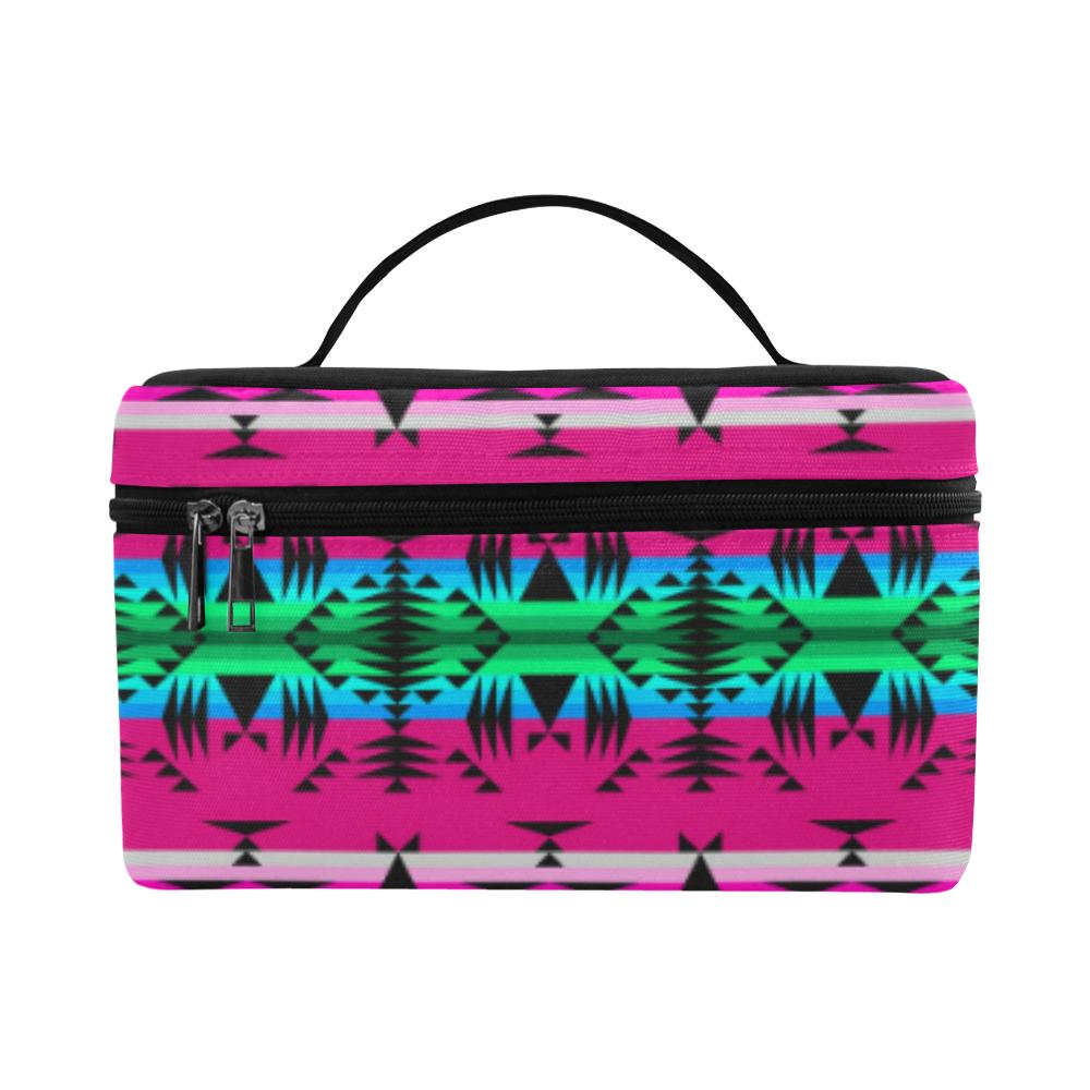 Between the Mountains Pink Cosmetic Bag/Large (Model 1658) Cosmetic Bag e-joyer
