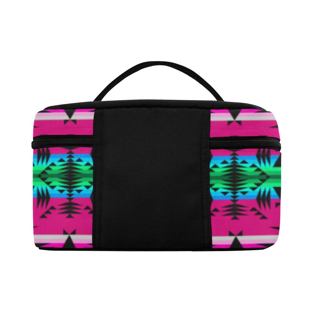 Between the Mountains Pink Cosmetic Bag/Large (Model 1658) Cosmetic Bag e-joyer