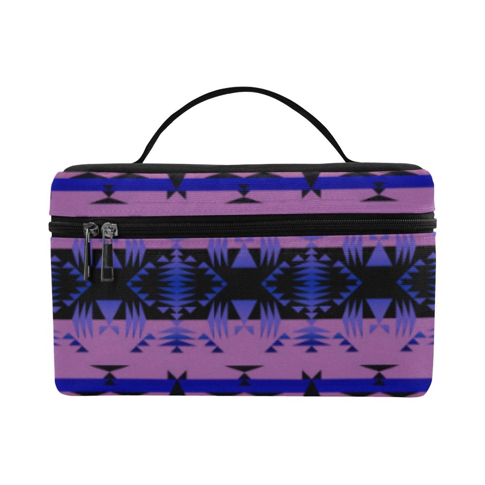 Between the Mountains Purple Cosmetic Bag/Large (Model 1658) Cosmetic Bag e-joyer
