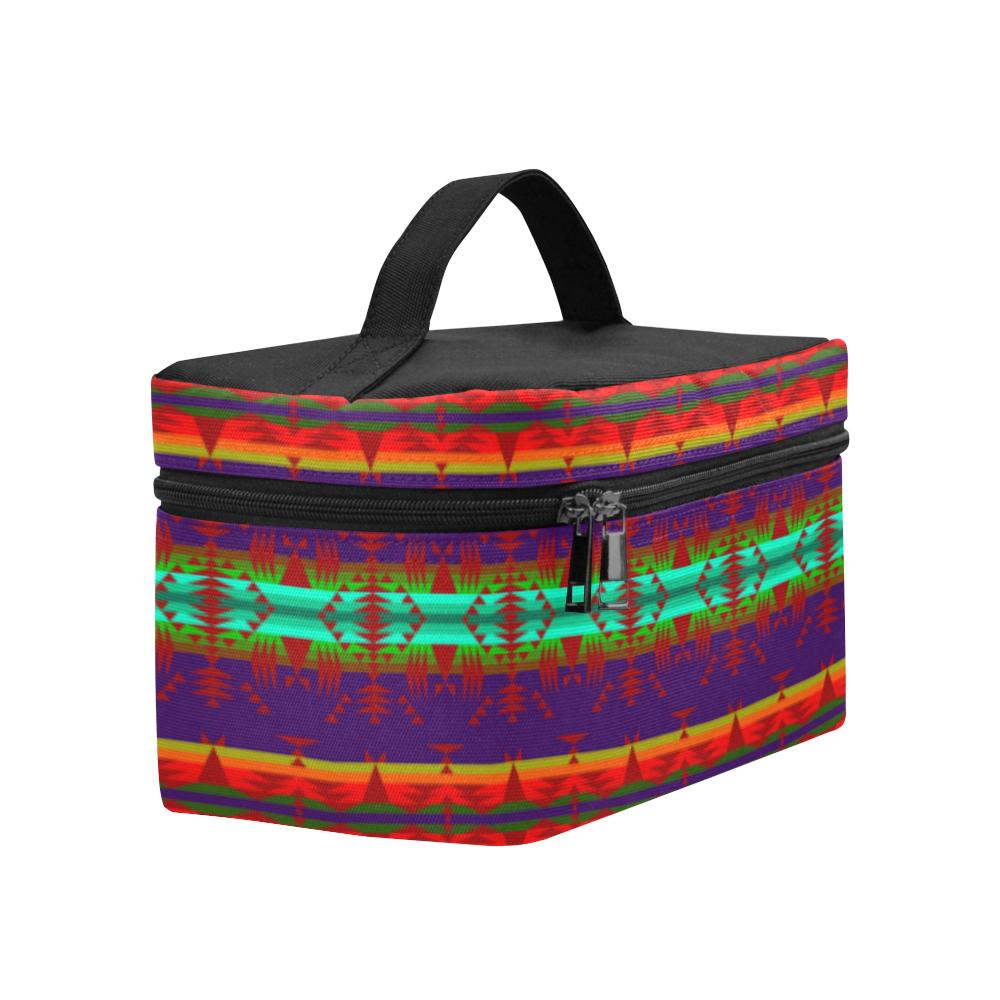 Between the Mountains Purple Red Cosmetic Bag/Large (Model 1658) Cosmetic Bag e-joyer