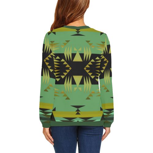 Between the Mountains Sage All Over Print Crewneck Sweatshirt for Women (Model H18) Crewneck Sweatshirt for Women (H18) e-joyer