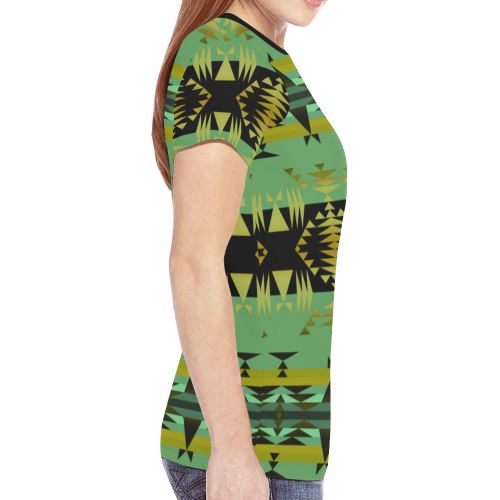 Between the Mountains Sage New All Over Print T-shirt for Women (Model T45) New All Over Print T-shirt for Women (T45) e-joyer