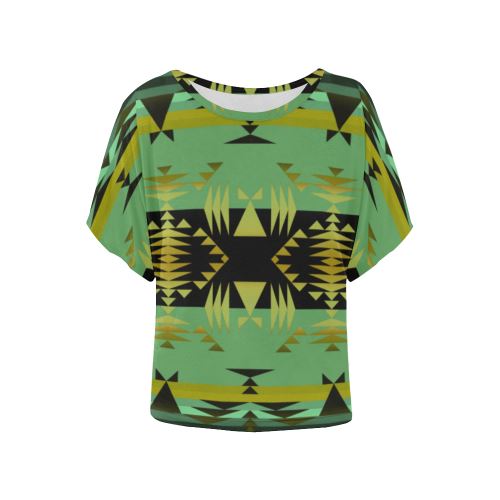 Between the Mountains Sage Women's Batwing-Sleeved Blouse T shirt (Model T44) Women's Batwing-Sleeved Blouse T shirt (T44) e-joyer