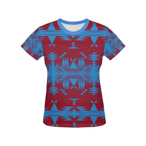 Between the Mountains Sierra Deep Lake All Over Print T-shirt for Women/Large Size (USA Size) (Model T40) All Over Print T-Shirt for Women/Large (T40) e-joyer