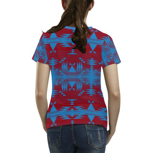 Between the Mountains Sierra Deep Lake All Over Print T-shirt for Women/Large Size (USA Size) (Model T40) All Over Print T-Shirt for Women/Large (T40) e-joyer