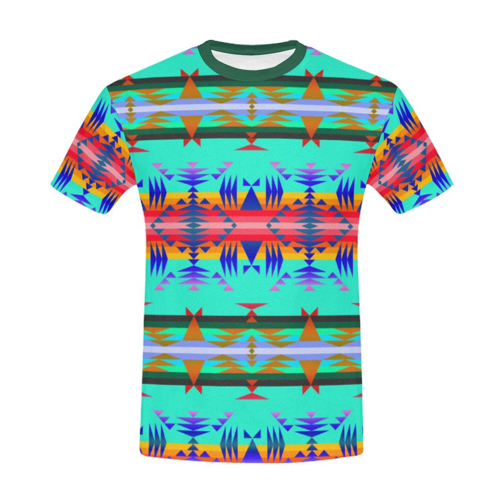 Between the Mountains Spring All Over Print T-Shirt for Men/Large Size (USA Size) Model T40) All Over Print T-Shirt for Men/Large (T40) e-joyer