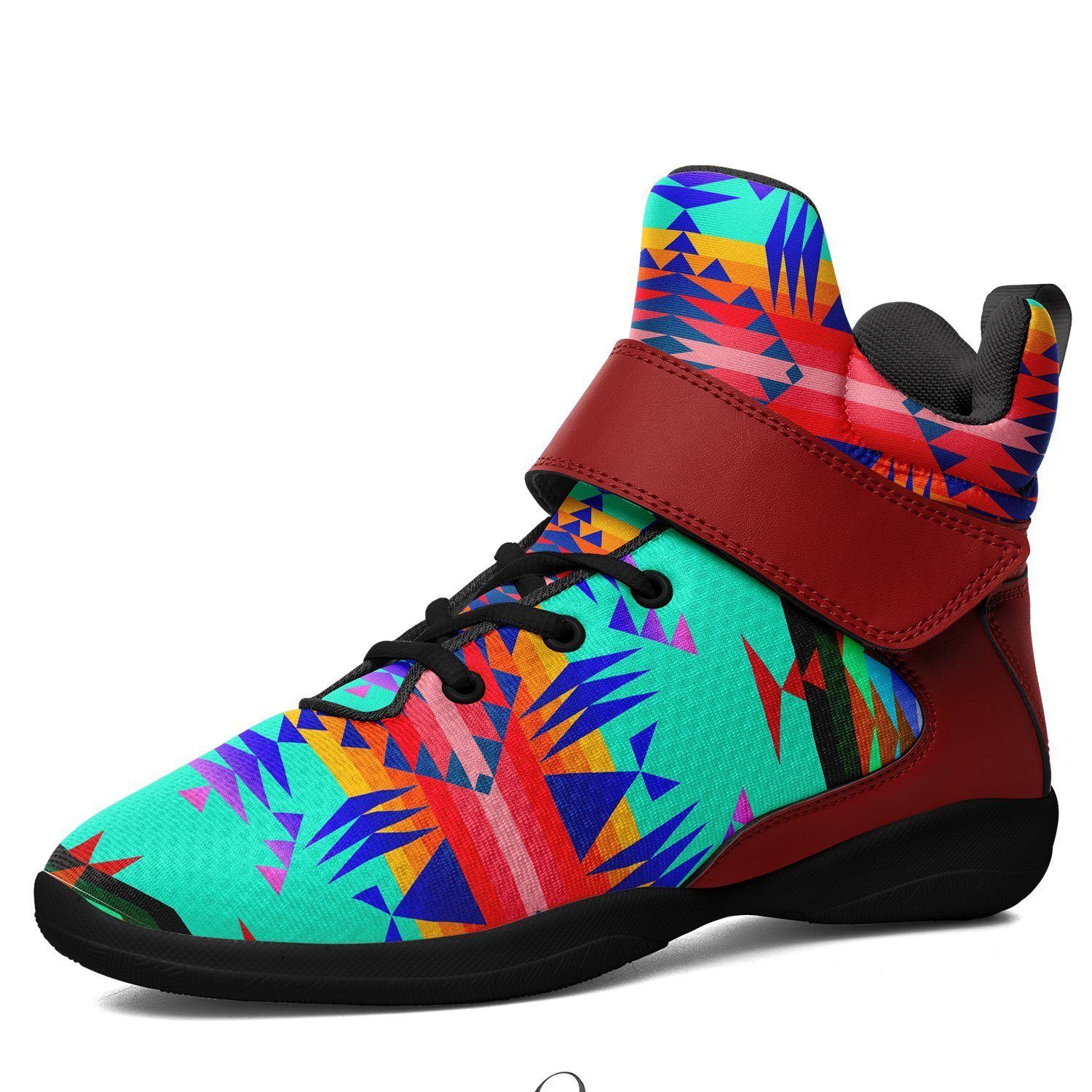 Between the Mountains Spring Ipottaa Basketball / Sport High Top Shoes - Black Sole 49 Dzine US Men 7 / EUR 40 Black Sole with Dark Red Strap