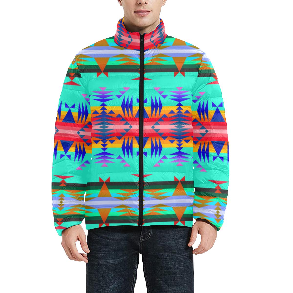 Between the Mountains Spring Men's Stand Collar Padded Jacket (Model H41) Men's Stand Collar Padded Jacket (H41) e-joyer