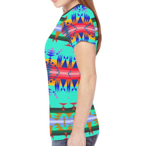 Between the Mountains Spring New All Over Print T-shirt for Women (Model T45) New All Over Print T-shirt for Women (T45) e-joyer