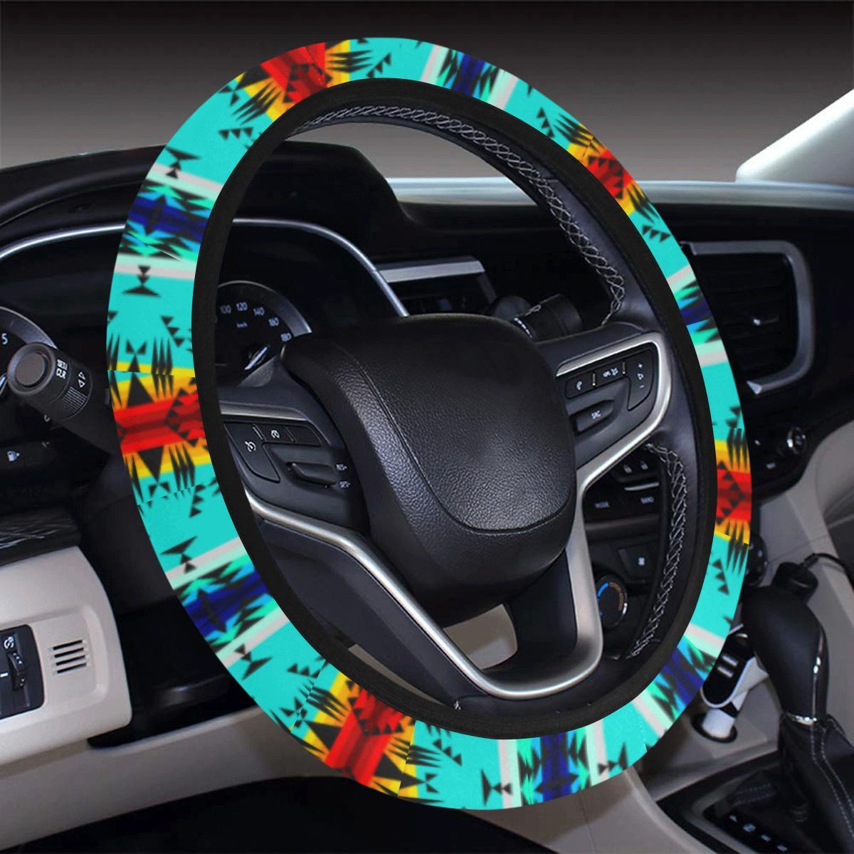 Between the Mountains Steering Wheel Cover with Elastic Edge Steering Wheel Cover with Elastic Edge e-joyer 