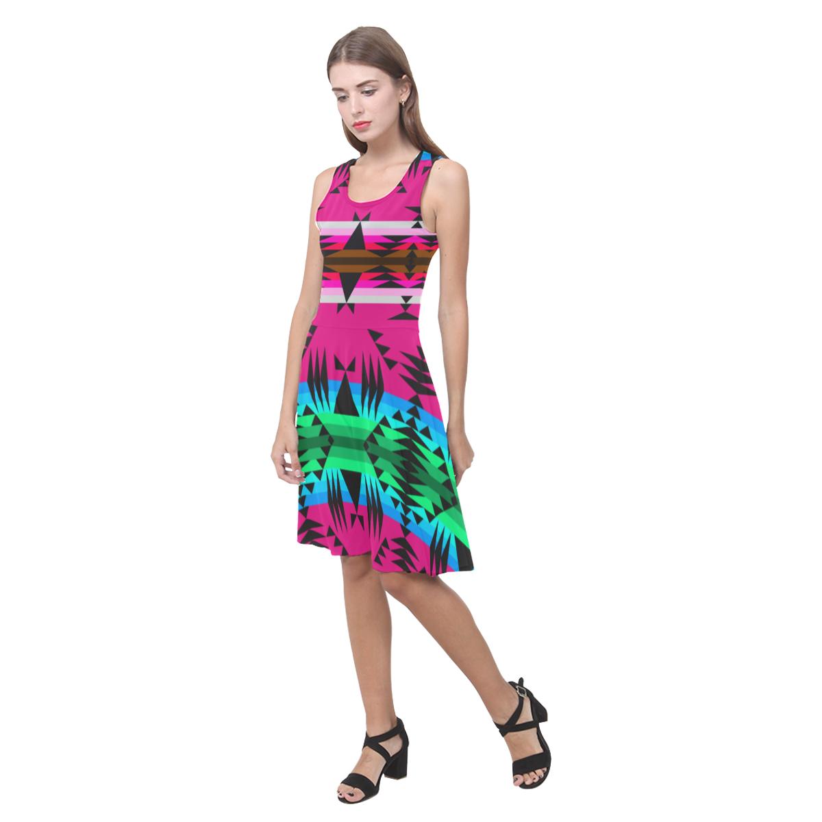 Between the Mountains Sunset Atalanta Casual Sundress(Model D04) Atalanta Sundress (D04) e-joyer
