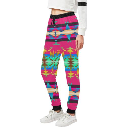 Between the Mountains Sunset Sky Women's All Over Print Sweatpants (Model L11) Women's All Over Print Sweatpants (L11) e-joyer