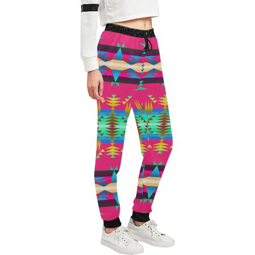 Between the Mountains Sunset Sky Women's All Over Print Sweatpants (Model L11) Women's All Over Print Sweatpants (L11) e-joyer