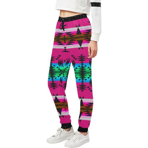 Between the Mountains Sunset Women's All Over Print Sweatpants (Model L11) Women's All Over Print Sweatpants (L11) e-joyer