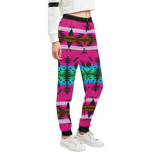 Between the Mountains Sunset Women's All Over Print Sweatpants (Model L11) Women's All Over Print Sweatpants (L11) e-joyer