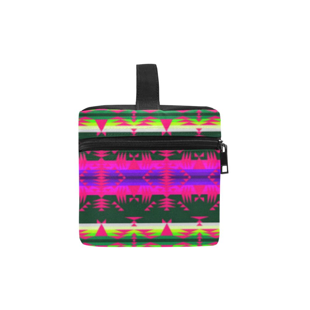 Between the Mountains Teal Pink Cosmetic Bag/Large (Model 1658) Cosmetic Bag e-joyer