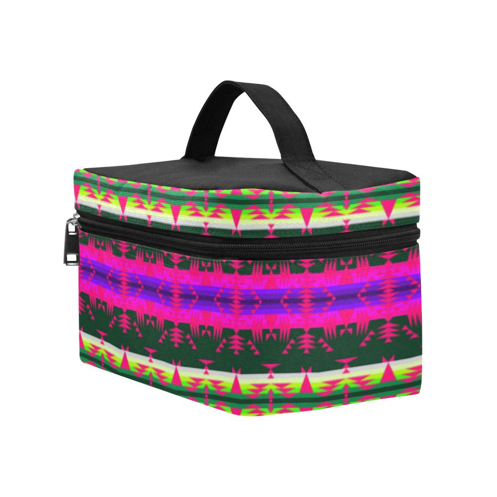 Between the Mountains Teal Pink Cosmetic Bag/Large (Model 1658) Cosmetic Bag e-joyer