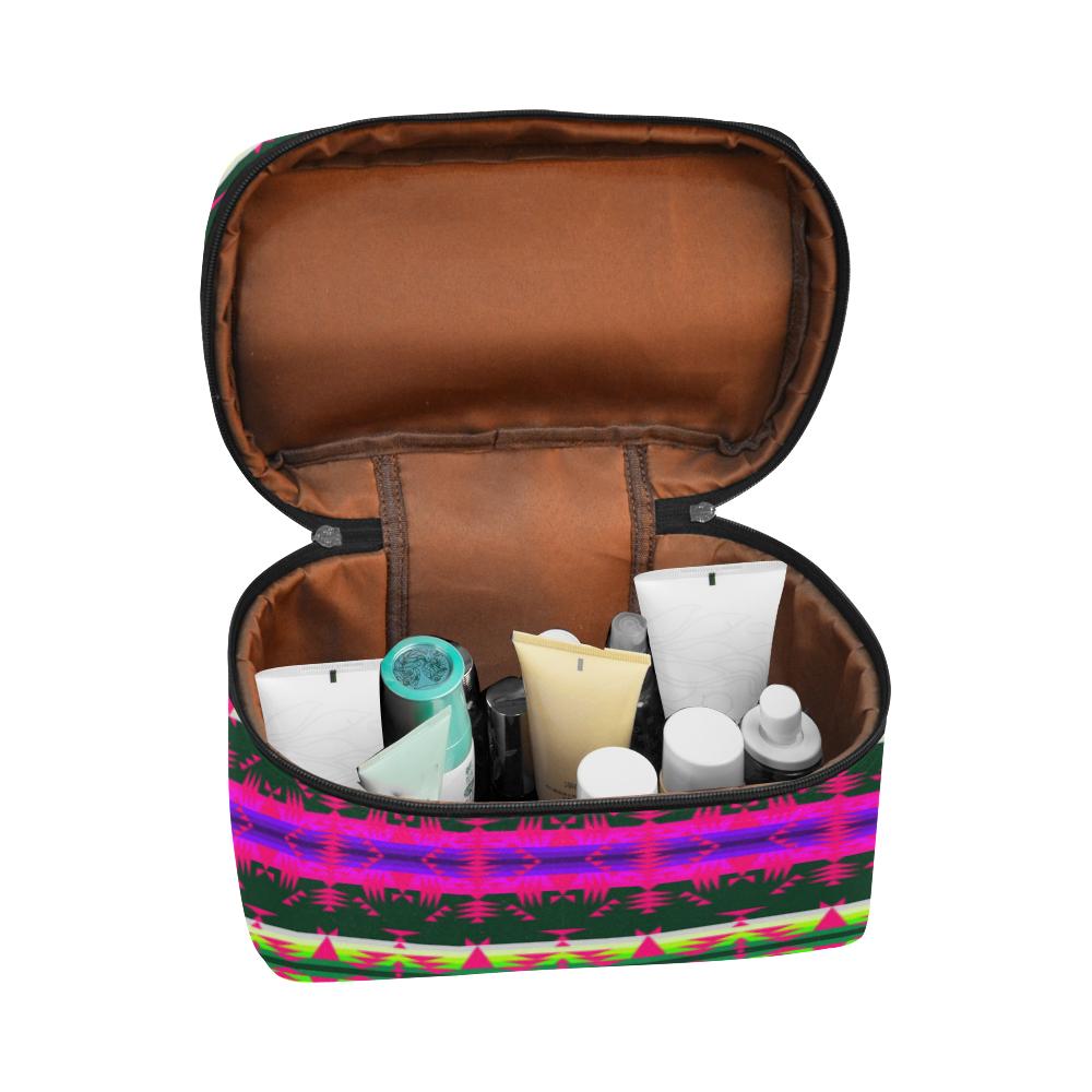 Between the Mountains Teal Pink Cosmetic Bag/Large (Model 1658) Cosmetic Bag e-joyer