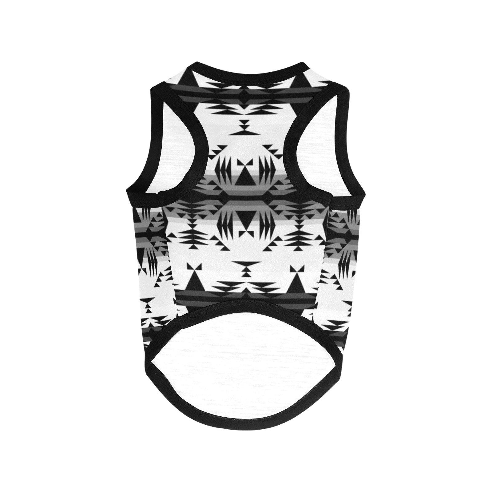 Between the Mountains White and Black All Over Print Pet Tank Top Pet Tank Top e-joyer