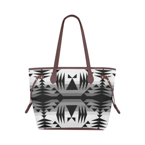 Between the Mountains White and Black Clover Canvas Tote Bag (Model 1661) Clover Canvas Tote Bag (1661) e-joyer