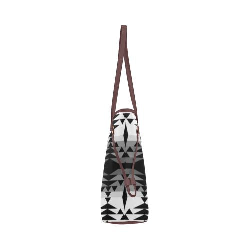 Between the Mountains White and Black Clover Canvas Tote Bag (Model 1661) Clover Canvas Tote Bag (1661) e-joyer