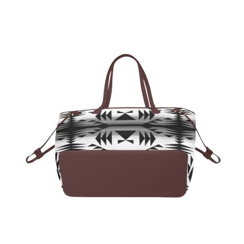 Between the Mountains White and Black Clover Canvas Tote Bag (Model 1661) Clover Canvas Tote Bag (1661) e-joyer