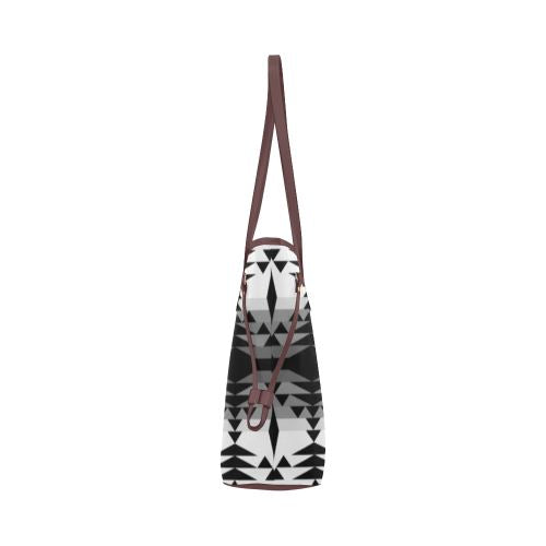 Between the Mountains White and Black Clover Canvas Tote Bag (Model 1661) Clover Canvas Tote Bag (1661) e-joyer