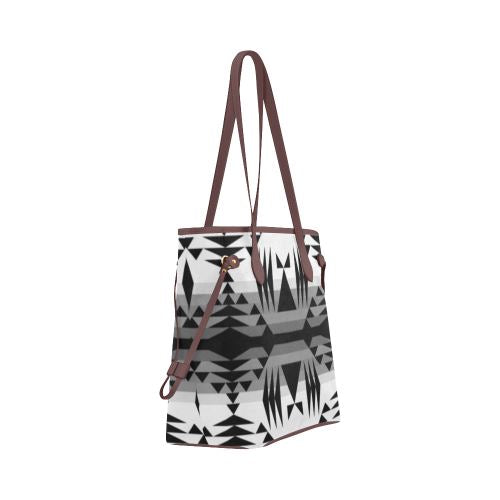 Between the Mountains White and Black Clover Canvas Tote Bag (Model 1661) Clover Canvas Tote Bag (1661) e-joyer 