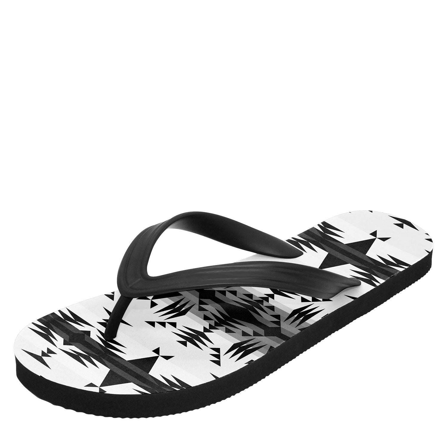 Between the Mountains White and Black Flip Flops 49 Dzine
