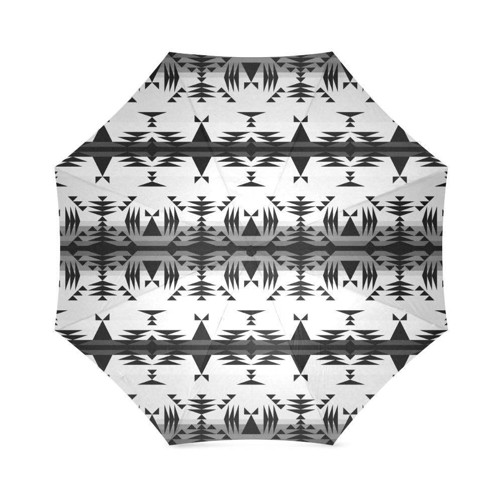 Between the Mountains White and Black Foldable Umbrella Foldable Umbrella e-joyer