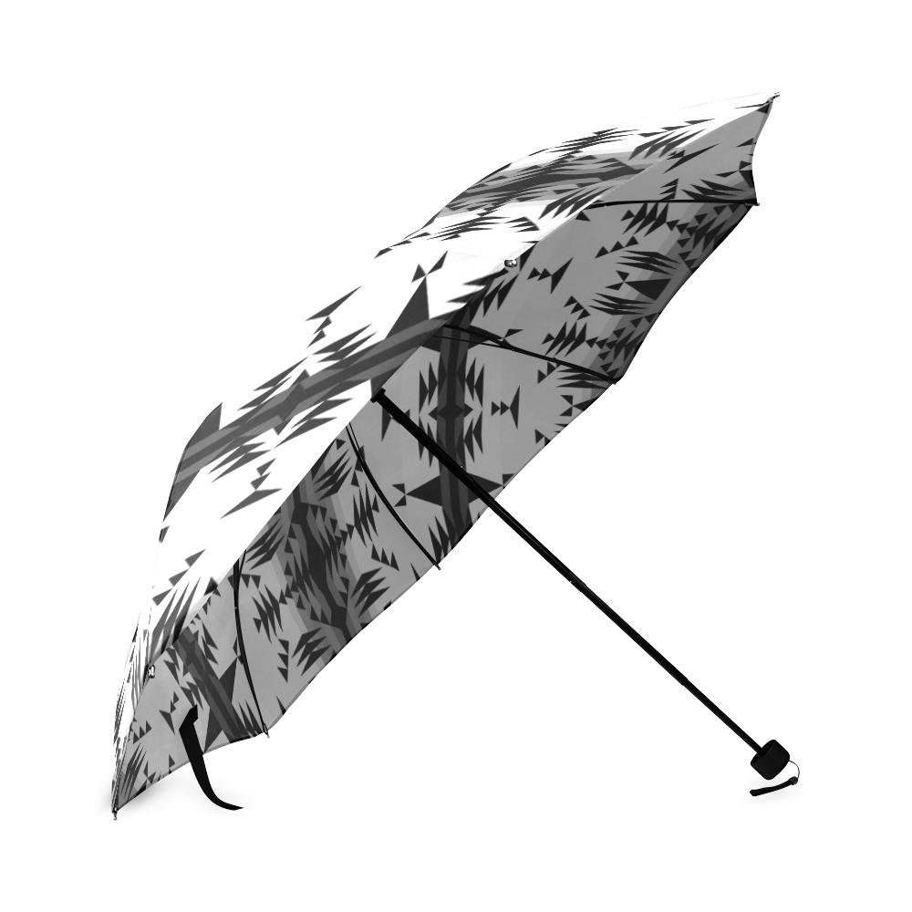 Between the Mountains White and Black Foldable Umbrella Foldable Umbrella e-joyer