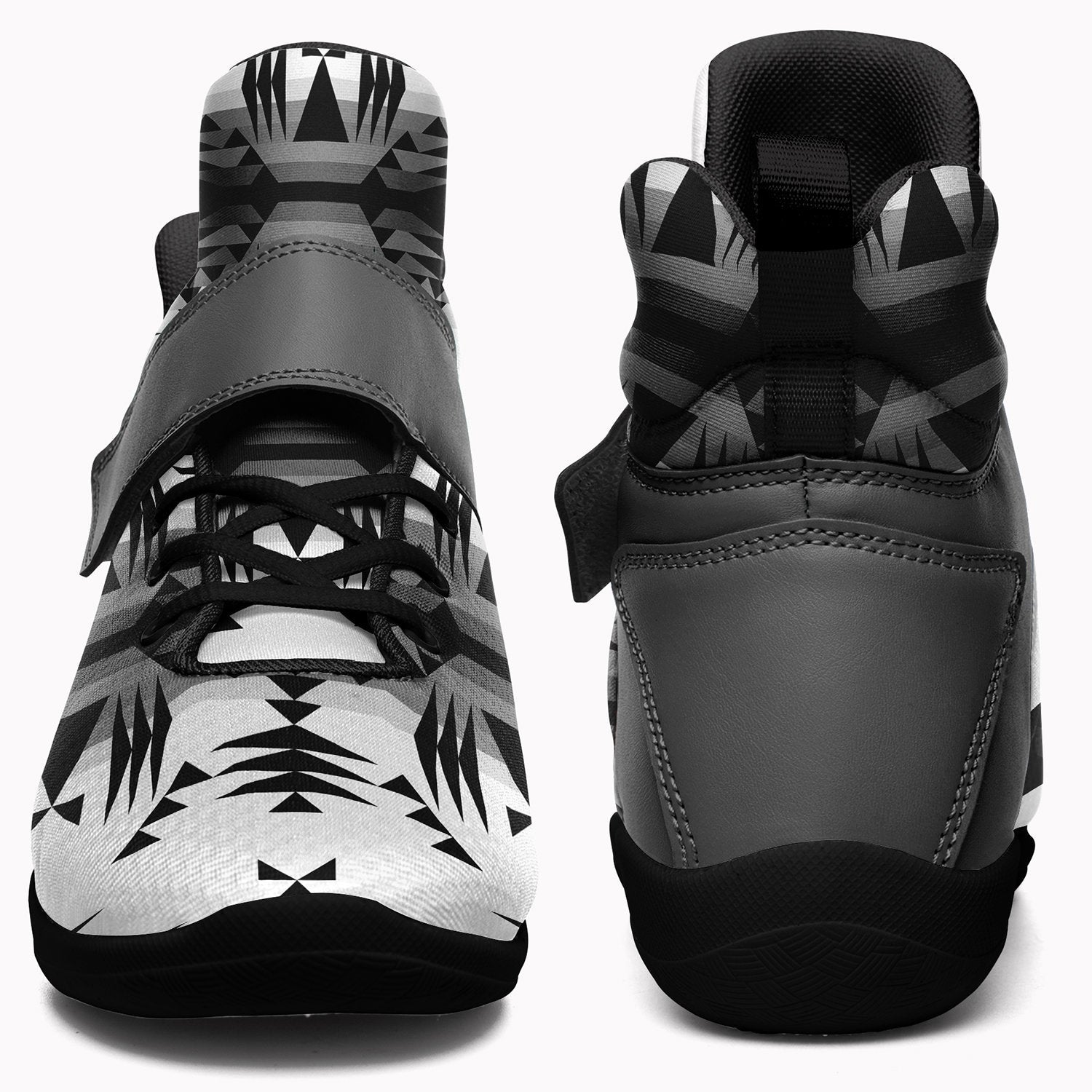 Between the Mountains White and Black Ipottaa Basketball / Sport High Top Shoes - Black Sole 49 Dzine