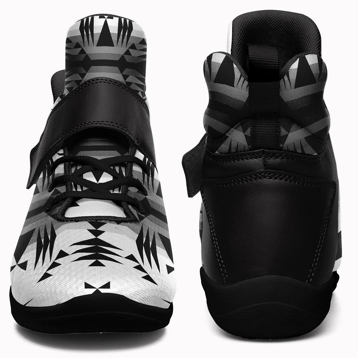 Between the Mountains White and Black Ipottaa Basketball / Sport High Top Shoes - Black Sole 49 Dzine