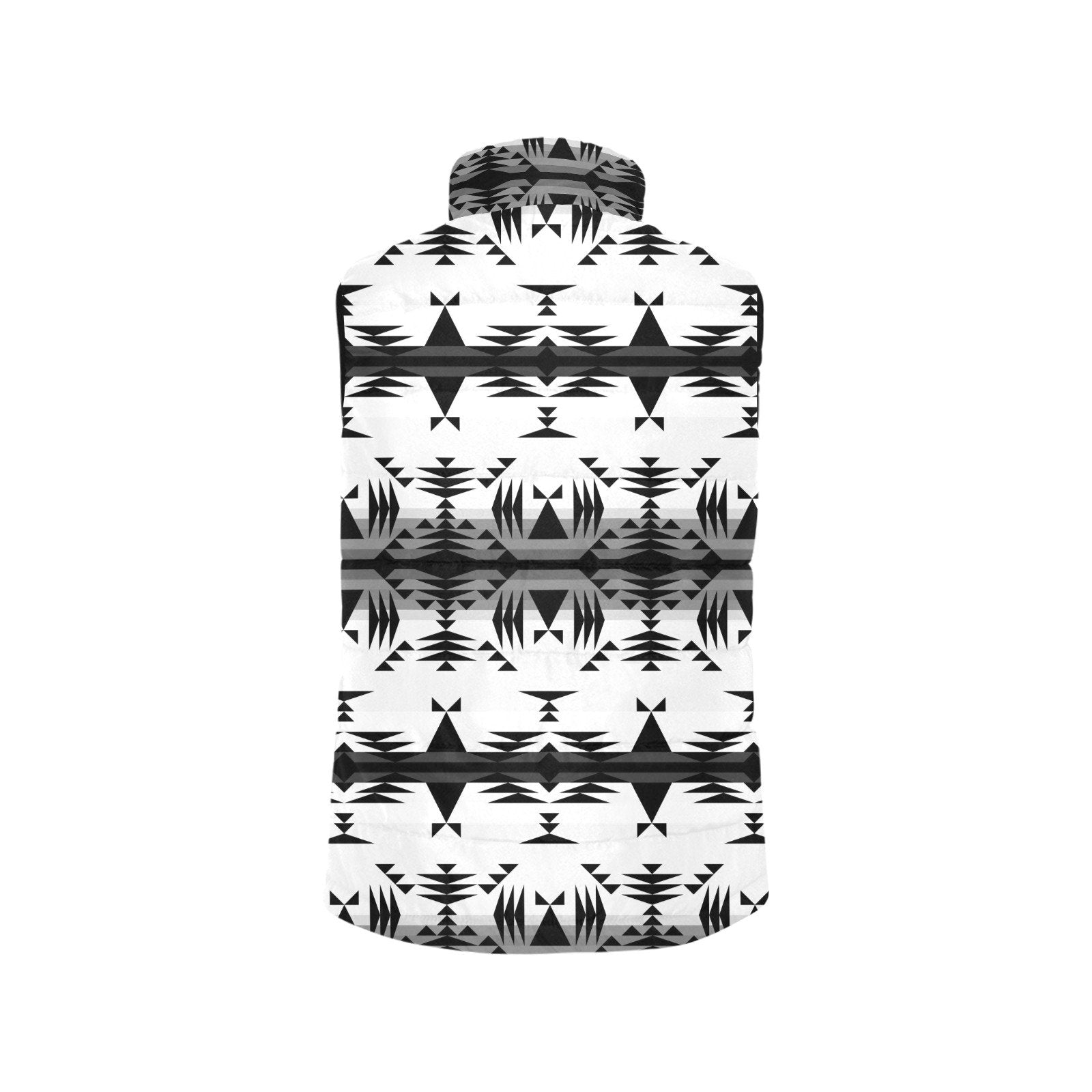 Between the Mountains White and Black Men's Padded Vest Jacket (Model H44) Men's Padded Vest Jacket (H44) e-joyer
