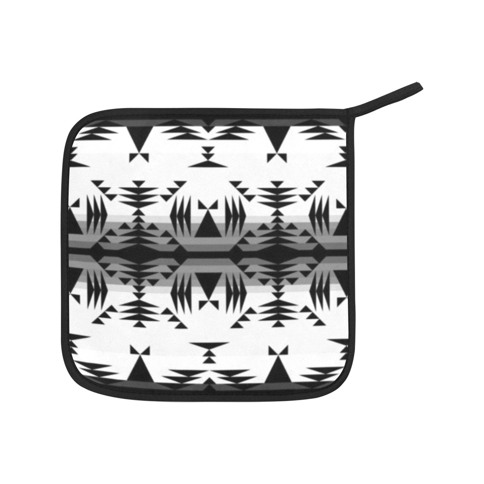 Between the Mountains White and Black Oven Mitt & Pot Holder Oven Mitt & Pot Holder e-joyer