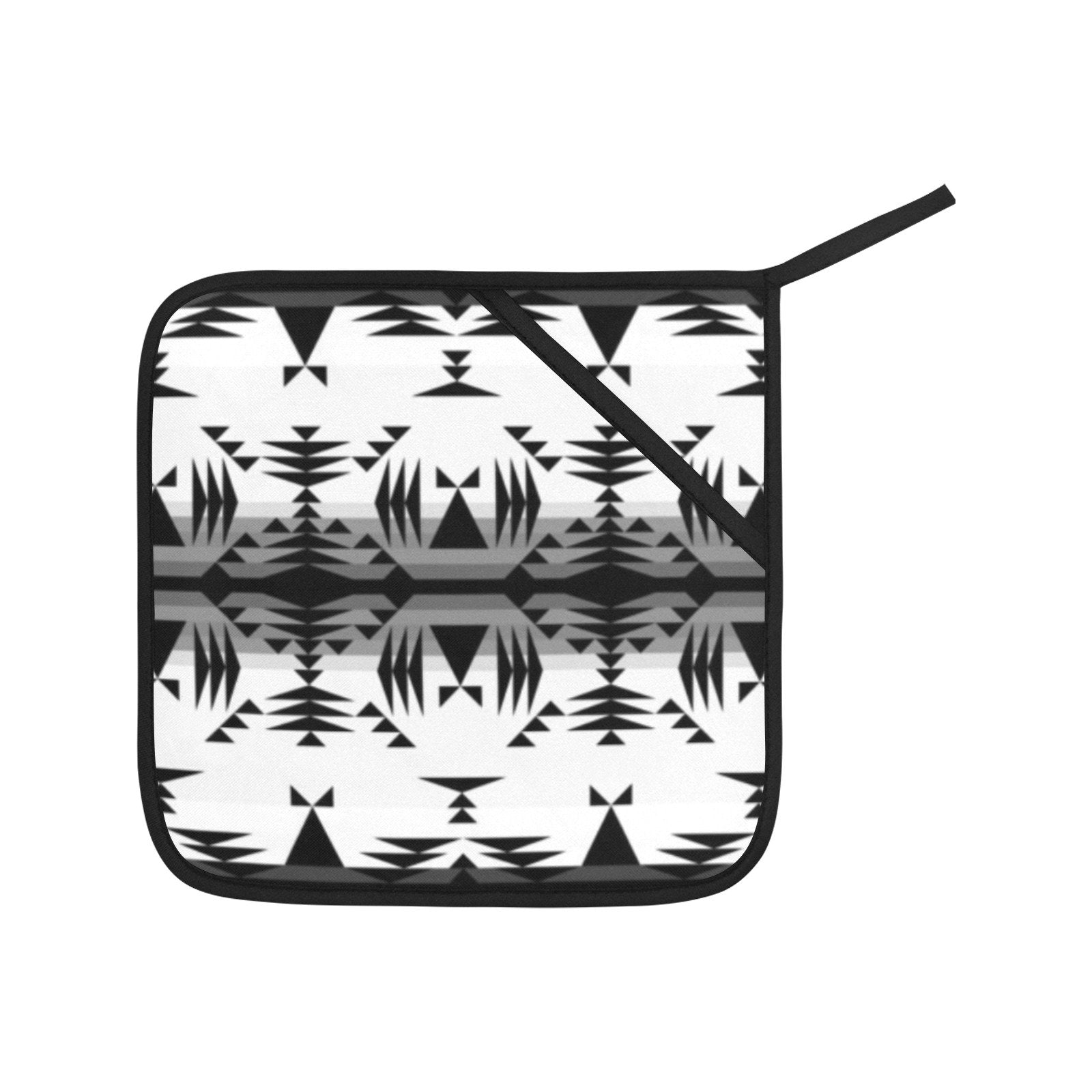 Between the Mountains White and Black Oven Mitt & Pot Holder Oven Mitt & Pot Holder e-joyer