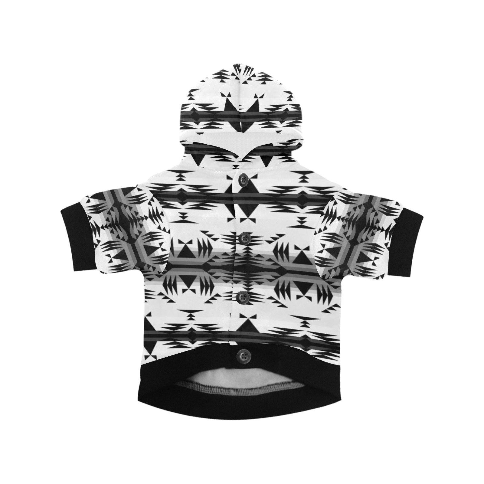 Between the Mountains White and Black Pet Dog Hoodie Pet Dog Hoodie e-joyer