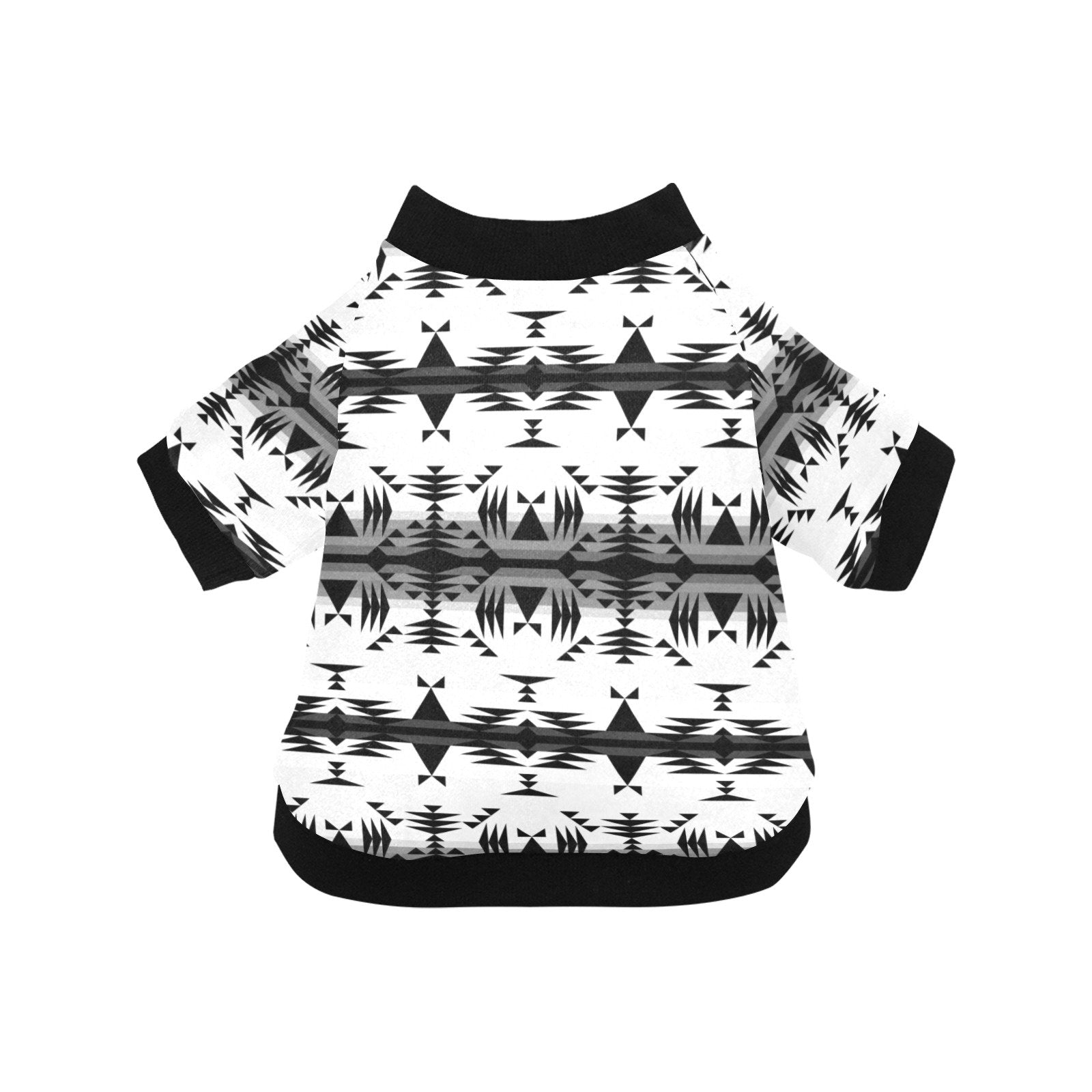 Between the Mountains White and Black Pet Dog Round Neck Shirt Pet Dog Round Neck Shirt e-joyer